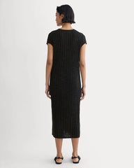 The Column Dress in Cotton Linen | Black