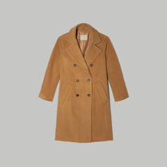 The Italian ReWool® Long Peacoat | Camel