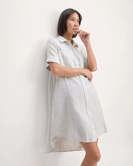 The Daytripper Dress in Linen | White / Black