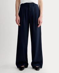 The Draper Pleated Pant in Buttersmooth | Navy | 32" Inseam