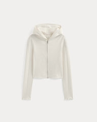 Lounge Rib Hoodie | Bone