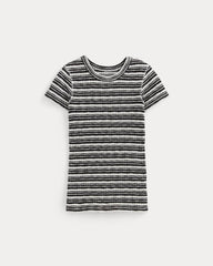 The Cozy Rib Tee | Bone / Black