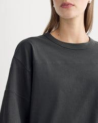 Oversized Varsity Tee in Essential Cotton | Washed Black