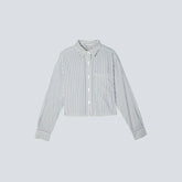 The Way-Short Shirt in Silky Cotton | Deep Blue / Canvas