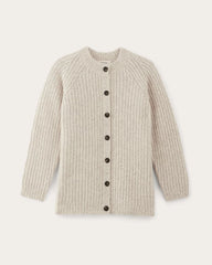 The Fisherman Cardigan in Cloud | Heathered Oat