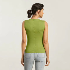 The Pima Micro-Rib Funnel-Neck Tank | Pepper