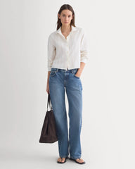 Textured Mini Collar Shirt | Bone