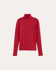 The Luxe Rib Turtleneck | Berry Red