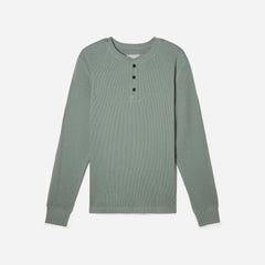 The Waffle Long-Sleeve Henley Tee | Lily Pad