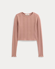 Lounge Rib Cropped Shirt | Ash Rose