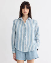 The Must-Have Shirt in Linen | Soft Cobalt/Bone