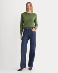 Cashmere Slim Crew Sweater | Forest Green