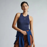 The Luxe Rib Racerback Tank | Navy
