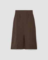 The Mini Jacquard Stripe Slip Skirt | Cocoa / Black