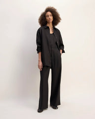 The Boyfriend Shirt in Linen | Black