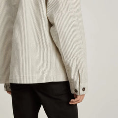 The Everyone Spring Shirt Jacket | Navy Stripe