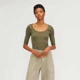 The Luxe Rib Scoop-Neck Tee | Kalamata