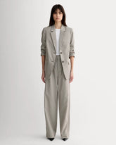 The Draper Pleated Pant in Buttersmooth | Deep Taupe Mini Gingham | 32" Inseam