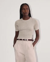 The Sweater Tee in Ultrasoft Merino | Heather Oatmeal