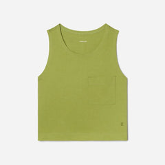 The Premium Weight Cropped Pocket Tank | Pepper