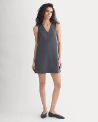 Ponte V-Neck Mini Dress | Graphite