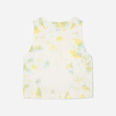 The Premium Weight Cropped Pocket Tank | Seafoam Tie Dye