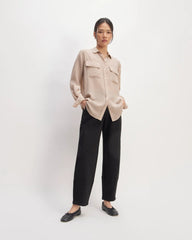 The Utility Shirt in Washable Silk | Burnt Sugar