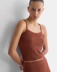 Lace-Knit Cami | Henna Red