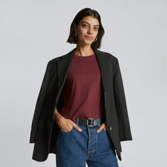 The Box-Cut Tee in Essential Cotton | Brandy | No Pocket