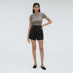 The A-Line Denim Short | Storm Black