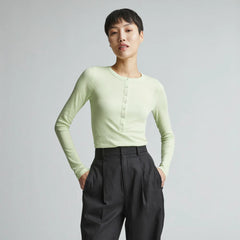 The Luxe Rib Henley | Seafoam Green