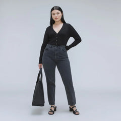 The '90s Cheeky Hourglass Jean | Washed Black | 28.5" Inseam