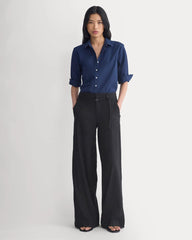 Cuff Detail Shirt in Lightweight Cotton | Navy