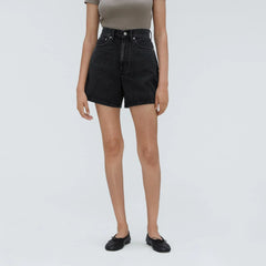The A-Line Denim Short | Storm Black