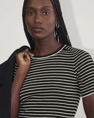 The Sweater Tee in Ultrasoft Merino | Black / Bone
