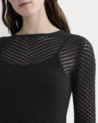 The Lace Knit Mini Dress | Black