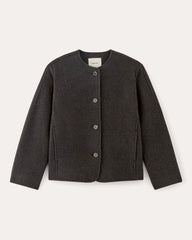 The Cocoon Coat in Wool | Heather Charcoal