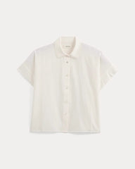 Scalloped-Collar Square Shirt | Bone