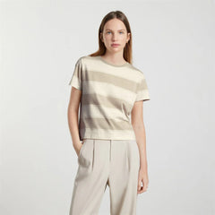 The Box-Cut Tee in Essential Cotton | Pale Khaki / Canvas Tan | No Pocket