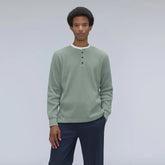 The Waffle Long-Sleeve Henley Tee | Lily Pad