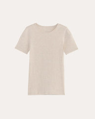The Luxe Rib Crew | Heathered Oat