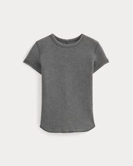 Shrunken Tee in Cozy Waffle | Heathered Charcoal