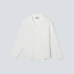 The Long Sleeve Linen Camp Shirt | White