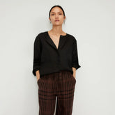 The Linen Popover Shirt | Black