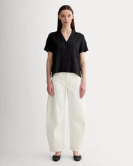 The Notch Shirt in Linen | Black
