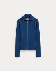 Full-Zip Ribbed Jacket in Everyday Cotton | Estate Blue