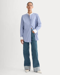 The Oversized Shirt in Ultrasoft Cotton | Dutch Blue / Bone