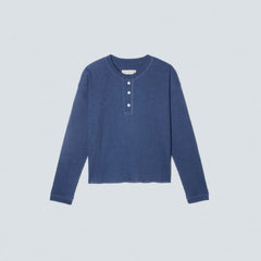 The Organic Cotton Waffle Henley | Navy