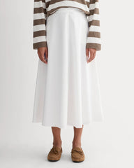 The Midi Skirt in Ultrasoft Cotton | White