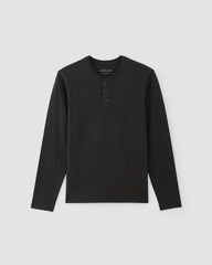 The Slub Long-Sleeve Henley | Black